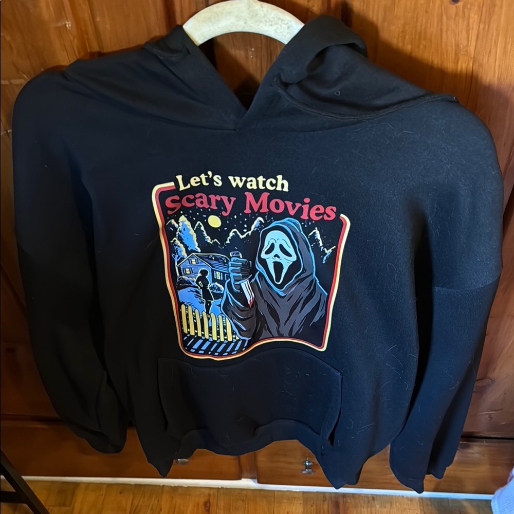 Black Hoodie with Scary Movies Graphic
